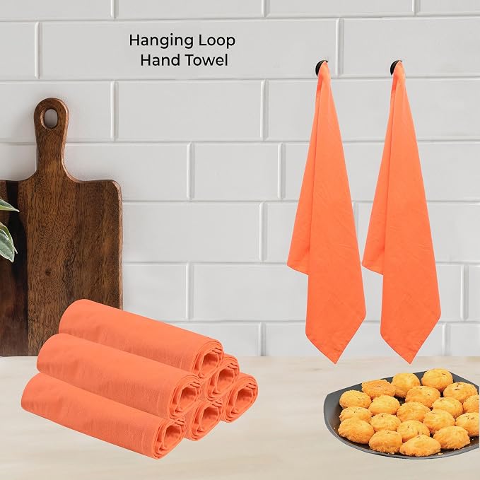 Urban Villa Kitchen Towels Cotton Dish Towels 27”x27” (Set of 12) Orange