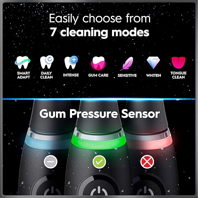 Oral-B Rechargeable Electric Toothbrush, iO9 Limited Ultimate Clean, 7 Cleaning Modes, Interactive Display, iSense Charger, Charging Travel Case, Visible Pressure Sensor, 3 Brush Heads, Rose Quartz