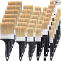 Layhit 36 Pcs Paint Brushes House Chip Paintbrush with Treated Plastic Handles Wide Flat Wall Trim Painting Tool for Paint Stains Wood Cabinet Deck Fence Door Furniture Home DIY (6 Size)