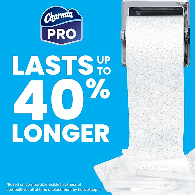 Charmin Professional Commercial Toilet Paper Rolls, Bulk 2-Ply Bathroom Tissue, Individually Wrapped, 450 sheets (75 count)