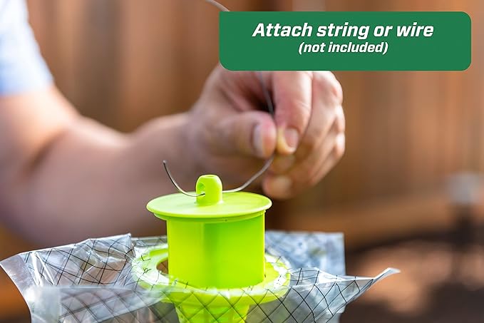 RESCUE! Outdoor Disposable Fly Trap – Hanging Fly Catcher with Attractant Bait, Fly Bag for Patio, Yard, Trash & Farm Areas – Easy-to-Use Outdoor Fly Control - 12 Traps
