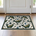 2'x3' Washable Area Rug Bass Lake Lure Tackle Reel Motif Border Angler Hook Fish Fishing Refined Stain Resistant Thin Throw for Entryway, Kitchen, Laundry Room