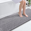 OLANLY Bathroom Runner Rugs 70x24, Extra Soft Absorbent Chenille Bath Rugs, Rubber Backing Quick Dry, Machine Washable Long Bath Mats for Bathroom Floor, Tub and Shower, Home Decor Accessories, Grey