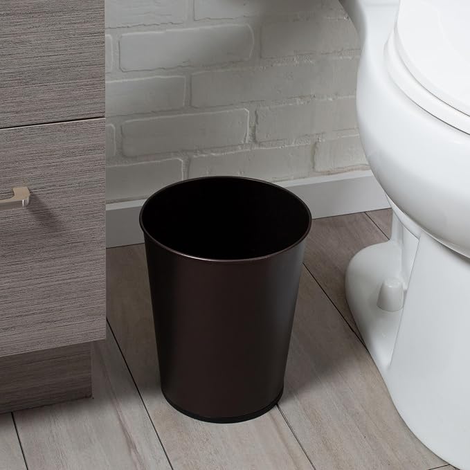 Bath Bliss Bathroom Accessories 3 Piece Trash Can, Plunger & Toilet Brush Combo Bath Set, Oil Rubbed Bronze (Model: AZ-120001-ORB)