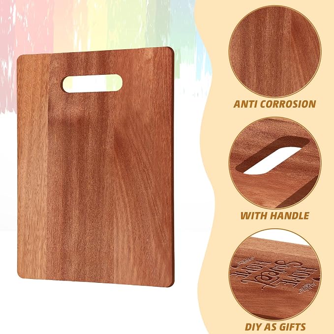 Vesici 18 Pack Laser Engraving Walnut Cutting Board Blanks, 12 x 9 Inch Walnut Cutting Boards with Handles, Bulk Craft Boards for Wood Burning, Custom Engraving Gifts