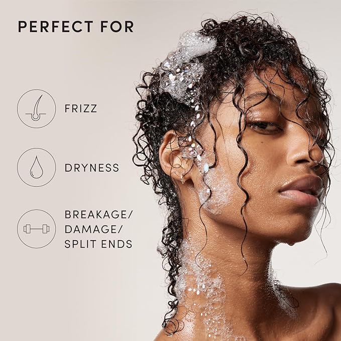 OUAI Thick Hair Shampoo - Travel Size Hydrating Shea Butter Shampoo for Full, Frizzy Hair - Deeply Moisturizing, Detangling, Split Ends - Marshmallow Root, Avocado Oil & Keratin - Sulfate Free 3 Oz