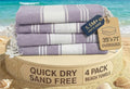 LANE LINEN Beach Towels 4 Pack Oversized, Turkish Towel Set, XL - Day Break | Pre-Washed Oversized Beach Towel - 39"x71", Vacation Essential - Machine Washable, Travel & Camping - Super Absorbent, Soft
