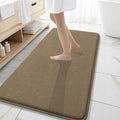 OLANLY Memory Foam Bathroom Runner Rug 47x20, Absorbent Long Bath Mat, Tan | Soft Quick Dry Bath Mat Rugs, Non-Slip, Machine Washable Mat for Bathroom Floor, Tub and Shower, Home Decor Accessories
