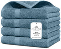 Villa Celestia Cotton Hand Towels Set of 4, 16 x 28, Oeko-TEX Certified, Quick Dry, Blue