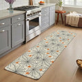 Hallway Runner Rug Indoor Outdoor 19.7"x63",Halloween Absorbent Non Slip Floor Rug,Black Net Classic Spiders Gingham Orange Rustic Low Profile Door Mat for Double Door Kitchen Laundry Corridor Mudroom