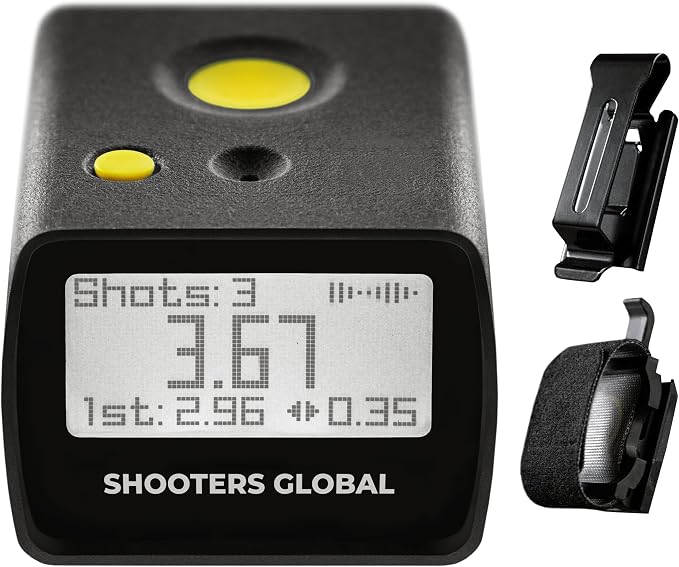SG Timer GO | Affordable Shot Timer for Training & Dry Fire, Best Battery Life, Smart Sensor, Belt Quick Release, Bluetooth & Free Mobile app with Video Recording (Belt Quick Release + Pocket Clip)