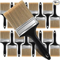 Layhit 16 Pcs Paint Brushes House Chip Paintbrush with Treated Plastic Handles Wide Flat Wall Trim Painting Tool for Paint Stains Wood Cabinet Deck Fence Door Furniture Home DIY (4'')