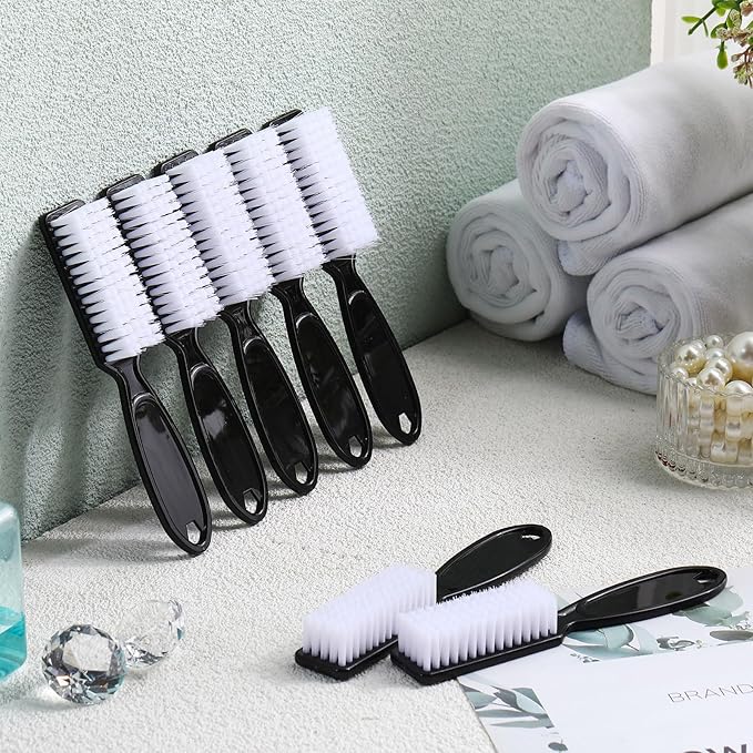 Patelai 200 Pcs Handle Grip Nail Brush Bulk Fingernail Brushes Pedicure Brush for Feet, Toes and Cleaning Fingernail(Black)