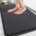 OLANLY Thick Memory Foam Bathroom Rugs 32x20, Absorbent Bath Mat, Dark Grey | Soft Quick Dry Bath Rugs Mats, Non-Slip, Machine Washable Carpet for Bathroom Floor, Tub and Shower, Home Decor Accessories
