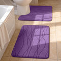 YIHOUSE Bathroom Rugs Set 2 Piece, Memory Foam Bath Mat Purple | U Shaped+Small Mat, Ultra Soft, Absorbent, Non-Slip, Machine Washable, for Bathroom, Sink and Toilet