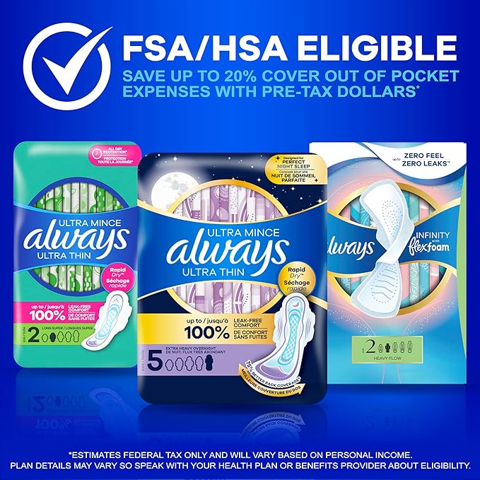Always Ultra Thin Feminine Pads Without Wings for Women, Size 2, Long Super Absorbency, Unscented, 40 Count x 3 Pack (120 Count Total) (Packaging May Vary)