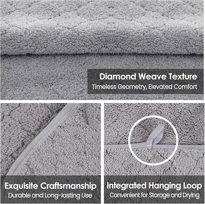 JML Microfiber Bath Towels, 2 Pack, 30 in x 60 in, Grey | Oversized, Ultra Soft, Super Absorbent, Fast Drying, No Fading, Use for Sports, Travel, Fitness, SPA, Yoga