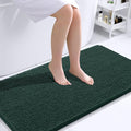 OLANLY Bathroom Runner Rugs 44x24, Soft Absorbent Chenille Bath Rugs, Rubber Backing Quick Dry, Machine Washable Long Bath Mats for Bathroom, Tub and Shower, Home Decor Accessories, Blackish Green
