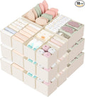 Criusia Drawer Organizer 18-Piece Set, Dresser Organizer for Baby Clothes, Foldable Closet Storage & Drawer Dividers for Underwear, Socks, Nursery (Beige)