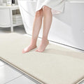 OLANLY Memory Foam Bathroom Runner Rugs 70x24, Absorbent Long Mat, Ivory | Soft Quick Dry Bath Mat Rugs, Non-Slip, Machine Washable Mat for Bathroom Floor, Tub and Shower, Home Decor Accessories