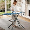APEXCHASER Ironing Board Standard Size, Iron Board and Ironing Board Set Height Adjustable, Foldable Ironing Boards Standard Size, Iron Table Stand with Iron Rest and Garment Rack, 13" x 43" Blue