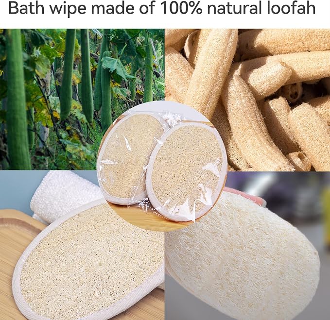 Loofah Individually Wrapped,Luffa,Natural Loofahs,Bath Loofah,Shower Loofah,Body Loofah,Loofah Exfoliating Body Scrubber Pads,Travel Loofah Sponges Pouf Brush for Women and Men (10 Pack)