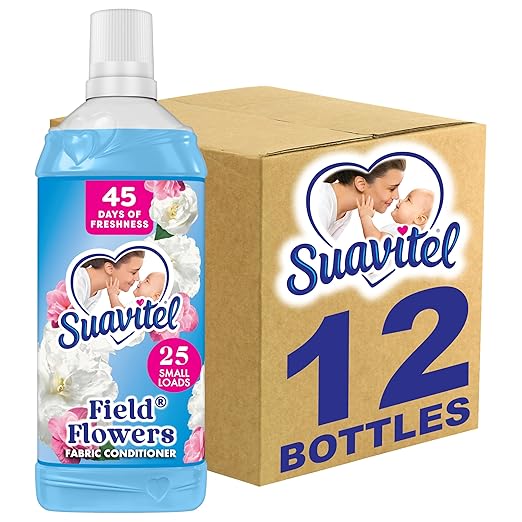 Suavitel Fabric Conditioner, Fabric Softener, 45 Days of Freshness, HE Compatible, 25 Small Loads, Field Flowers Scent, 25 fl oz