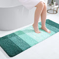 OLANLY Bathroom Runner Rugs Mat 47x17, Extra Soft Absorbent Microfiber Bath Rugs, Rubber Backing, Quick Dry, Long Bath Mats for Bathroom, Tub and Shower, Home Decor Accessories, Blackish Green