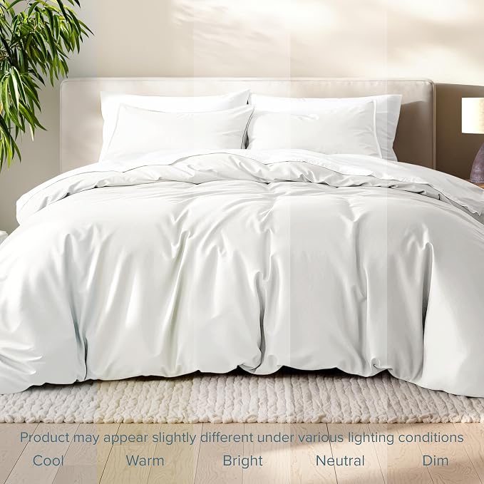 Bare Home Bedding Duvet Cover Extra Long Size - Premium 1800 Super Soft Collection - Lightweight, Cooling Duvet Cover - Soft Breathable Bedding (Twin/Twin XL, Cream)