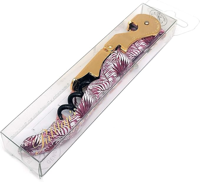 Pulltap's Genuine Collection Floral 900 Waiter's Corkscrew – Double-Hinged Wine Key with Sliding Foil Cutter – Patented Design – Made in Spain – Hawaiian