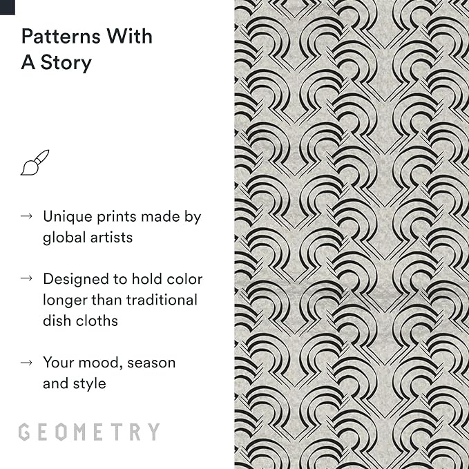 GEOMETRY Kitchen Dish Cloths - Quick Dry Dishcloths for Kitchen - Premium Dish Rags with Geoweave - 3-Pieces Night Reeds