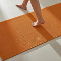TYUU Bathroom Runner Rugs, Long Bath Mat Runner Washable Thin Quick Dry Low Pile Bathroom Runner Rugs Non Slip, Orange 16"x60"