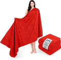 Cotton Paradise 100% Cotton Turkish Towel Set, Soft Absorbent Quick Dry, 2 Piece 35x70 Bath Sheet Set, Red
