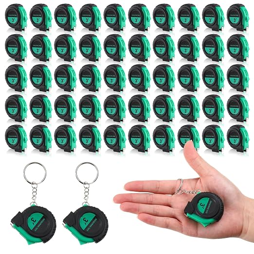 Kanayu Mini Tape Measure Keychains 3 ft Small Retractable Measuring Tape Bulk with Lock Steel Easy Read Pocket for Birthday Party Back to School Favors Daily Use