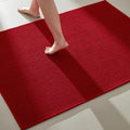 TYUU Large Christmas Bathroom Rugs Non Slip Washable Bath Rugs Super Absorbent Bathroom Rug Thin Quick Dry Low Pile Bath Mats, Red 36"x48"