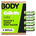 Gillette Labs Body + Intimate Razor Blades for Men, Anti-ingrown bar, 4 Blade Refills