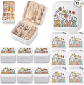 Kacctyen 12 Pcs Mini Mama Wildflowers Travel Jewelry Case Bulk Mother's Day Church Gifts for Mom Women Mama Gifts for Secretary Leather Travel Jewelry Case