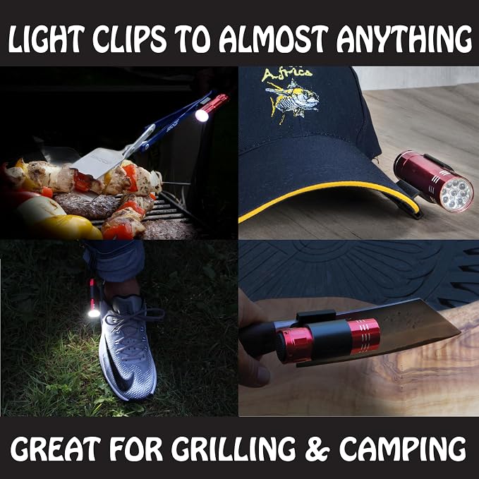 BBQ Croc 3 in 1 Barbecue Tool 18-inch - Extra Light and Long Tongs, Spatula and Grill Scraper (Blue) (18 inch with Flashlight)