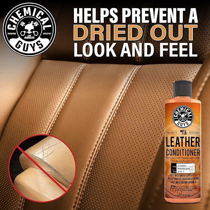 Chemical Guys, Leather Cleaner, Conditioner & Total Interior Bundle, 16 oz | Leather cleaner and conditioner plus Total Interior for seats, dashboards and trim, a full interior care set