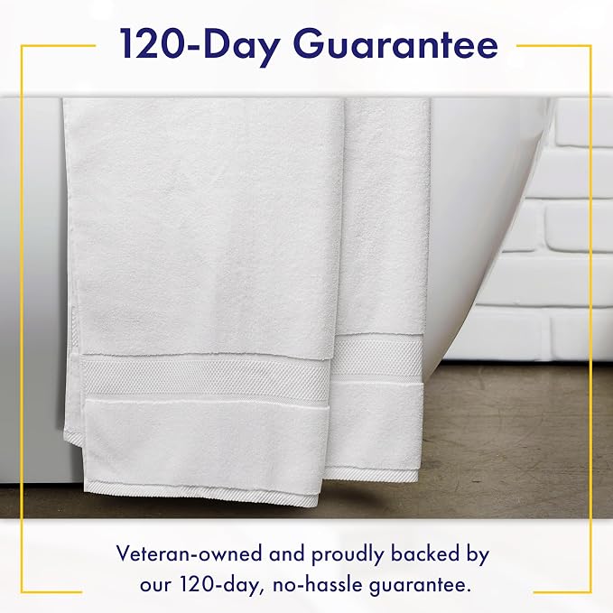 Alusa Home 100% Organic Zero-Twist Cotton Towels - GOTS Certified Luxury Bath Towels - Ultra Soft & Plush 700GSM Long-Staple Cotton - 6 Piece Towel Set (White)