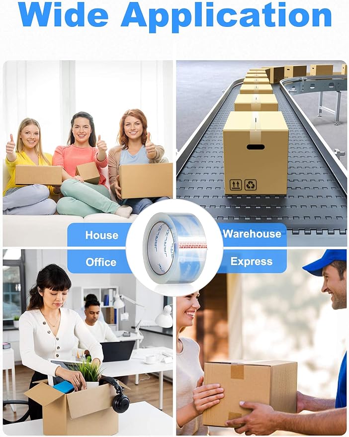 JARLINK 2 Dispenser Guns with 2 Rolls Tape Bundle with Clear Packing Tape (18 Rolls) for Shipping Packaging Moving Sealing