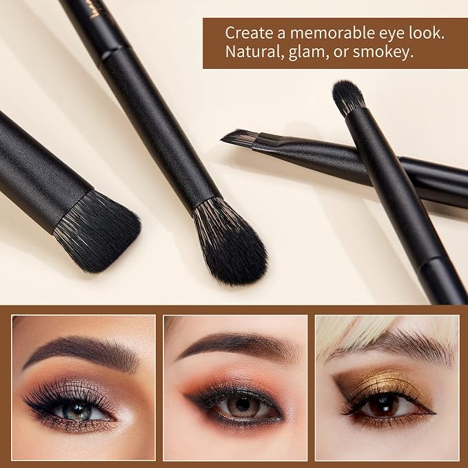 Makeup Brushes Set Jessup Make up Brushes 14Pcs Black Kabuki Foundation Eyeshadow Contour Concealer Powder Eyeliner Crease Eyebrow Blending Brush, T336