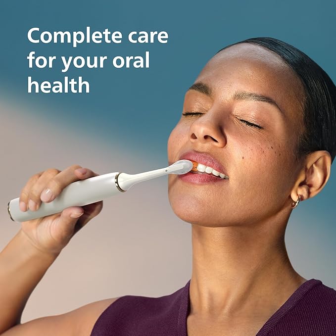 Philips Sonicare DiamondClean Smart 9750 Electric Toothbrush - Sonic Toothbrush with App, Pressure Sensor, 15 Brushing Settings, Replacement Reminder, USB Charging Travel Case, Rose Gold, HX9924/67