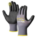 COOLJOB 6/12/36 Pairs Safety Work Gloves Microfoam Nitrile Rubber Coated, Seamless Knit Nylon with Full Fingers Touchscreen, Grip Nitrile Dipped, Ideal for Warehouse, Home Improvement, Grey Small