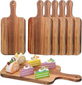 Didaey 6 Pcs Cutting Board Bulk Kitchen Thicken Chopping Platter with Handles Wooden Charcuterie Serving Trays Blank Wood Boards for Engraving Wedding Housewarming(Acacia Wood,15 x 7 Inch)