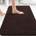 OLANLY Bathroom Rugs 36x24, Extra Soft Absorbent Chenille Bath Rugs, Rubber Backing Quick Dry, Machine Washable Bath Mats for Bathroom Floor, Tub and Shower, Home Decor Accessories, Brown