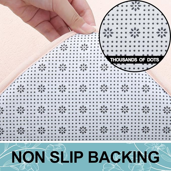 Smiry Memory Foam Bath Mat 70x24, Extra Soft and Absorbent Bathroom Mats, Non Slip Washable Carpet for Floor, Shower and Tub, Pink