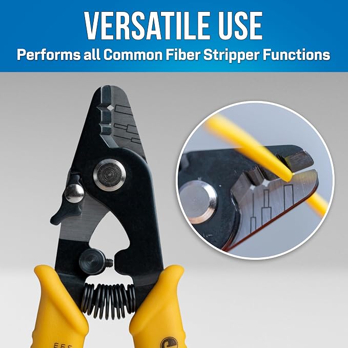 Jonard Tools TK-355 3 Hole Fiber Stripper & Kevlar Shears Scissor Kit, Leather Pouch