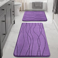 YIHOUSE Bathroom Rugs Set 2 Piece, Memory Foam Bath Mat Purple | 17x24& 20x32, Ultra Soft, Absorbent, Non-Slip, Machine Washable, for Bathroom, Sink and Toilet