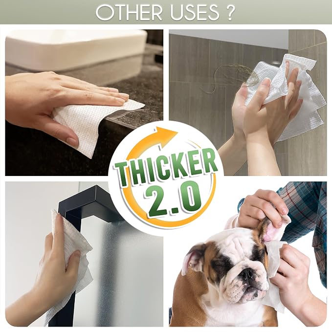 WOWOTEX THICKER Disposable Face Towels Ultra Soft Large Dry Wipes 50 Count | Gentle for All Skin Types, Thick Soft Sheets, 10"×12", Ideal for Skincare, Makeup Removal and Daily Facial Cleansing